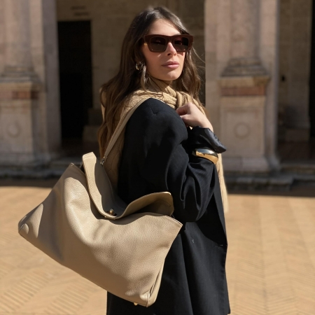 AMELIA MAXI TORTORA - Borsa a spalla in vera pelle