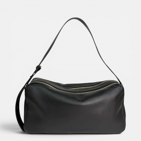 YLENIA NERA - Borsa a spalla in vera pelle