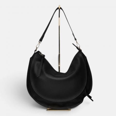 OLESYA NERA - Borsa a spalla in vera pelle nera